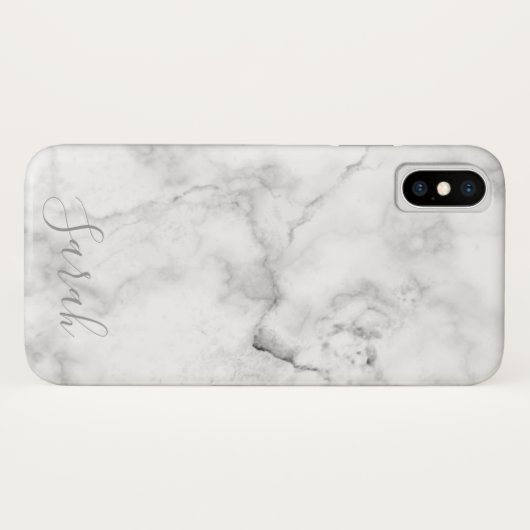 Sjabloon White Marble Pattern iPhone XS Hoesje (Achterkant (horizontaal))