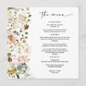 Sjabloon Wildflower Boho-bruiloft Menu (Voorkant)