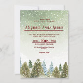 Sjabloon wintertrouwuitnodigingskaart kaart (Voorkant)