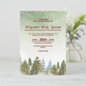 Sjabloon wintertrouwuitnodigingskaart kaart (Staand voorkant)