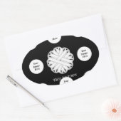 Sjabloon wit bloemlint door Kenneth Yoncich Ovale Sticker (Envelop)