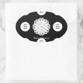 Sjabloon wit bloemlint door Kenneth Yoncich Ovale Sticker (Tas)