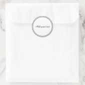 Sjabloon witte cirkel, fancy kader, ronde sticker (Tas)