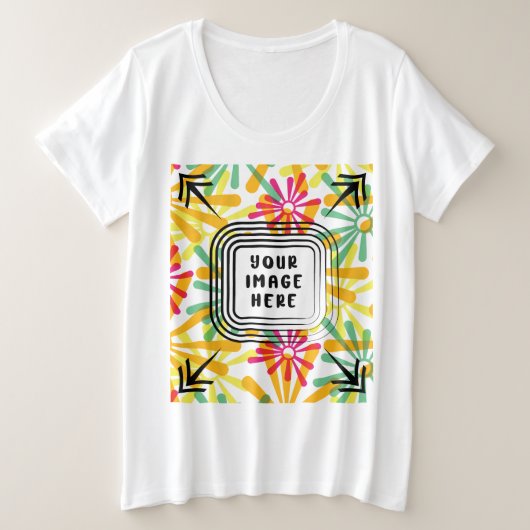  Sjabloon Witte kleur Afbeelding uploaden Grote Maat T-shirt (Design voorkant)