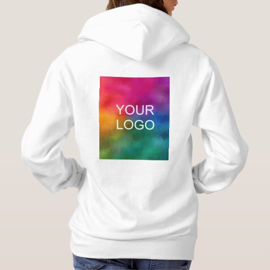 Sjabloon Witte kleuren voor zakelijke Logo uploade Hoodie (Achterkant)