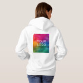 Sjabloon Witte kleuren voor zakelijke Logo uploade Hoodie (Achterkant volledig)