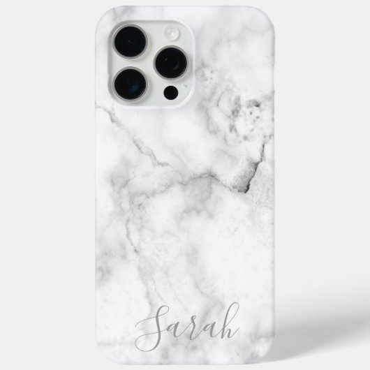 Sjabloon Witte Marmeren Patroon iPhone Case (Achterkant)