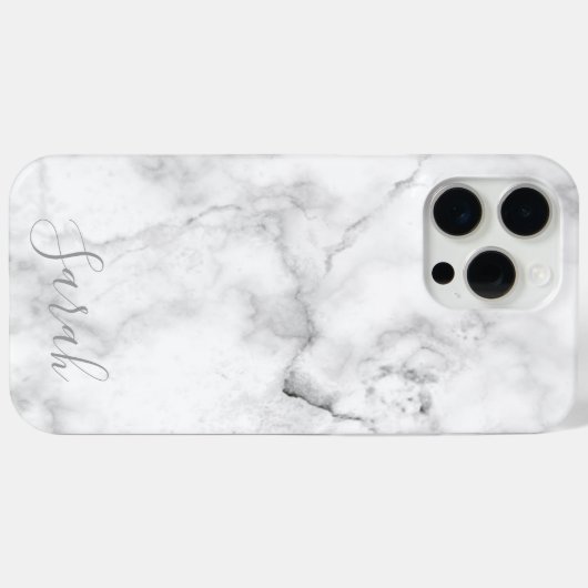 Sjabloon Witte Marmeren Patroon iPhone Case (Achterkant (horizontaal))