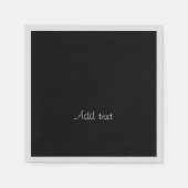 Sjabloon, witte tekst op diepzwart servet (Voorkant)