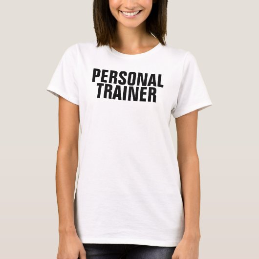 Sjabloon Womens Gym Fitness Personal Trainer T-shirt (Voorkant)