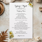Sjabloon Yellow Plumeria Flowers Wedding Menu