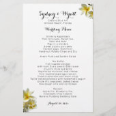 Sjabloon Yellow Plumeria Flowers Wedding Menu (Voorkant)