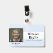 Sjabloon zakelijk identiteitsbewijs met foto badge (Voorzijde met clip)