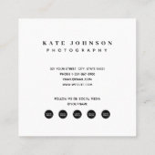 Sjabloon Zakelijke foto QR Code Social Media Icone Vierkante Visitekaartje (Achterkant)