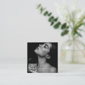 Sjabloon Zakelijke foto QR Code Social Media Icone Vierkante Visitekaartje (Staand voorkant)