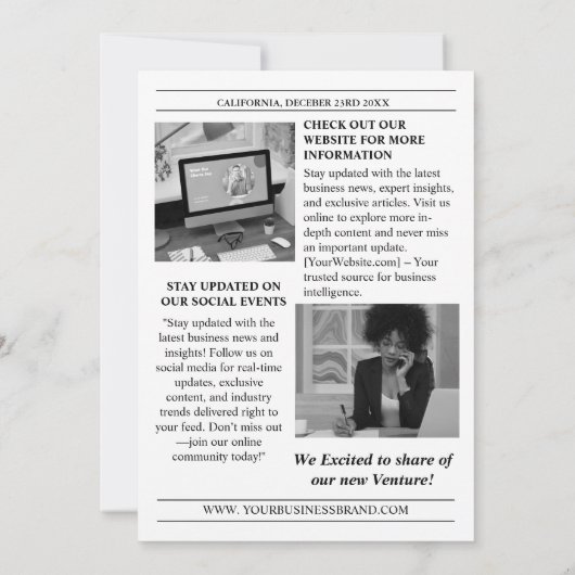 Sjabloon Zakelijke Krant, Krant Kaart (Achterkant)