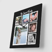 Sjabloon Zes fotocollage Vierkante Klok (Hoek)