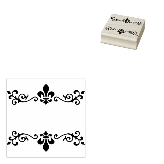 sjabloon zet jouw naam sierbloemen rand rubberstempel (Gestempeld)