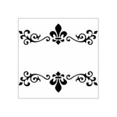 sjabloon zet jouw naam sierbloemen rand rubberstempel (Afrduk)