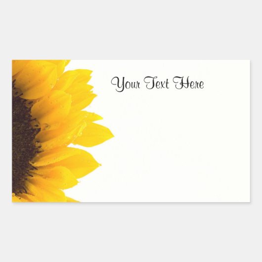 Sjabloon zonnebloemen rechthoekige sticker (Voorkant)