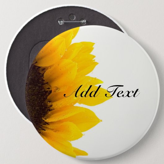 Sjabloon zonnebloemen ronde button 6,0 cm (Voorkant /achterkant)