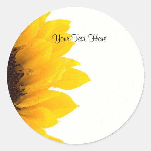 Sjabloon zonnebloemen ronde sticker (Voorkant)