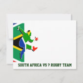Sjabloon Zuid-Afrikaanse rugbyuitnodigingen Kaart (Voorkant)