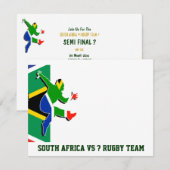 Sjabloon Zuid-Afrikaanse rugbyuitnodigingen Kaart (Voorkant / Achterkant)