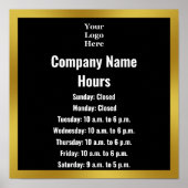 Sjabloon zwart Uw Logo in kantooruren Poster (Voorkant)