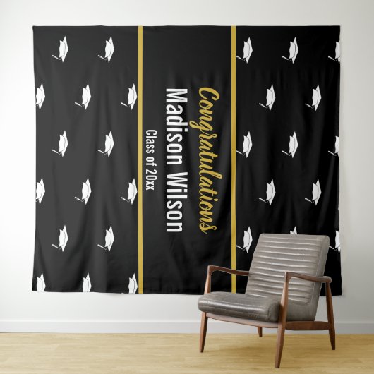 Sjabloon zwart-wit Afstuderen Wandkleed (In Situ (horizontaal))