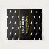 Sjabloon zwart-wit Afstuderen Wandkleed (Voorkant (horizontaal))