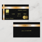 Sjabloon zwarte en goudcreditcard visitekaartje (Voorkant / Achterkant)