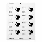 Sjabloon zwarte schapen voor etiket (Full Sheet)