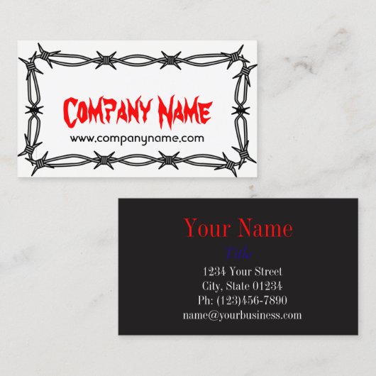 Sjabloonkaart met dubbele verkoopvorm voor Barbed  Visitekaartje (Voorkant / Achterkant)