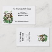 Sjabloonkaart voor een apenkaart Oerwoud Visitekaartje (Voorkant / Achterkant)