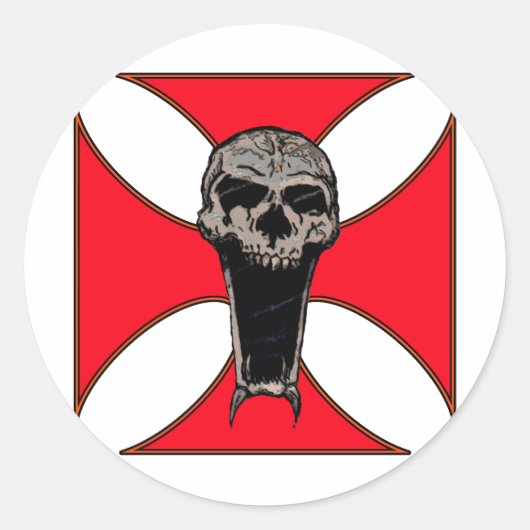 Sjabloonkruis Ronde Sticker (Voorkant)