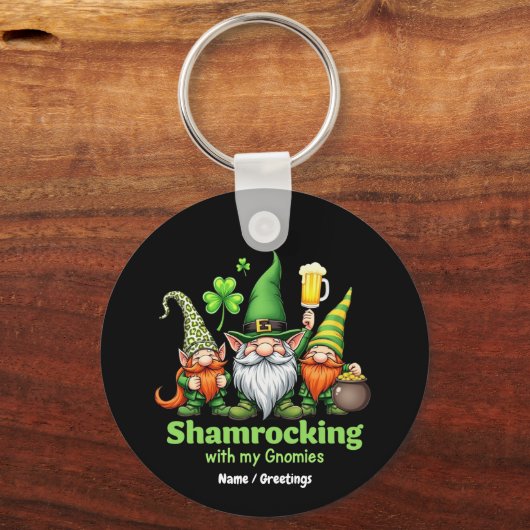 Sjacherend met mijn gnomiën Funny St. Patrick's Sleutelhanger (Voorkant)