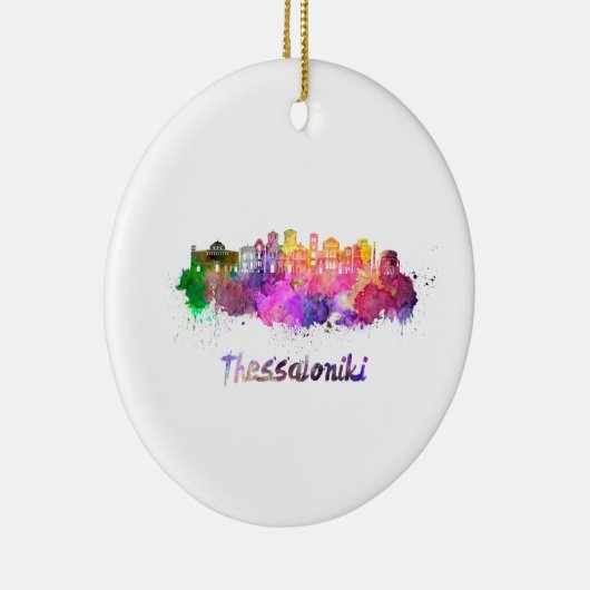 Sjalin Thessaloniki in waterverf Keramisch Ornament (Rechts)