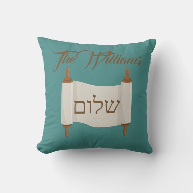 Sjaloom Thorarol Blauw en Bruin Kussen (Voorkant)
