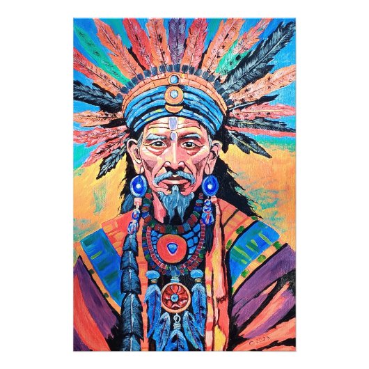 Sjamaan, tovenaar, amulet, magie foto afdruk (Voorkant)