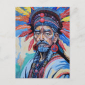 Sjamaan, tovenaar, beschermer, amulet, grootvader feestdagenkaart (Voorkant)