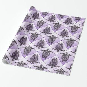 Sjamanische Zeeschildpadden Patroon - paars Cadeaupapier