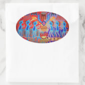 Sjamanistisch ritueel Huichol Ovale Sticker (Tas)
