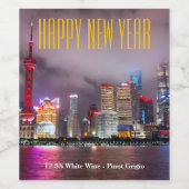 Sjanghai, China, Chinees Nieuwjaar Wijn Etiket (Enkel label)