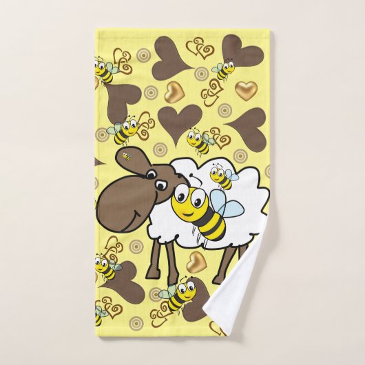 Sjeep Brown Sheep Hands Bathroom Towel sets Bad Handdoek (Handdoek)