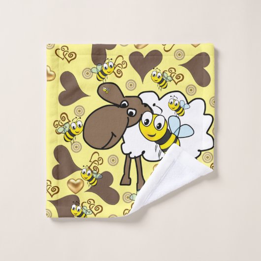 Sjeep Brown Sheep Hands Bathroom Towel sets Bad Handdoek (Wasdoekje)