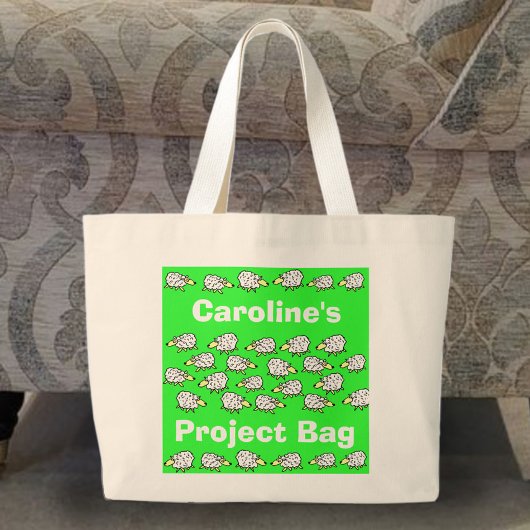 Sjeep Cartoon Crafting Project Bag Grote Tote Bag