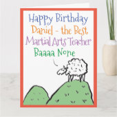 Sjeep Design Happy Birthday Martial Arts Teacher Kaart (Voorkant)