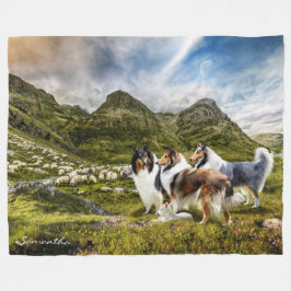 Sjeep Herding Rough Collies - Gepersonaliseerd Fleece Deken