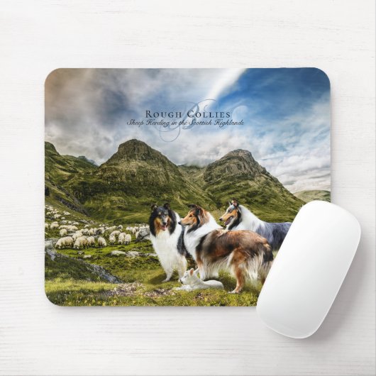 Sjeep Herding Rough Collies - Gepersonaliseerd Muismat (Met muis)
